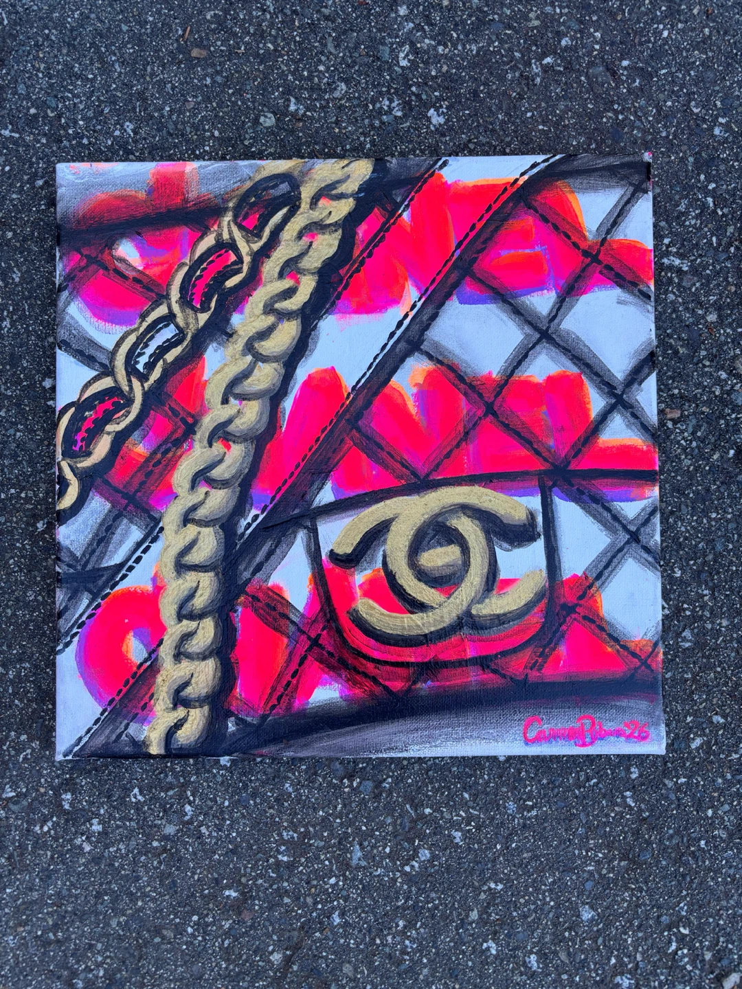 Chanel Inspired Hand Painted Canvas Art