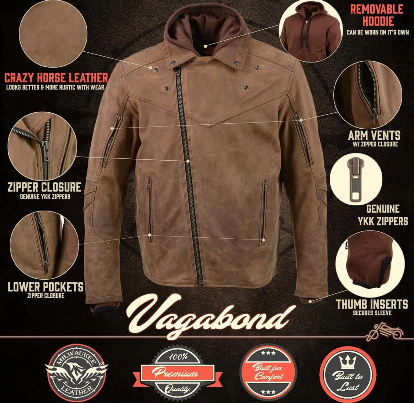Milwaukee Leather Vagabond Motorcycle Jacket - photo 3
