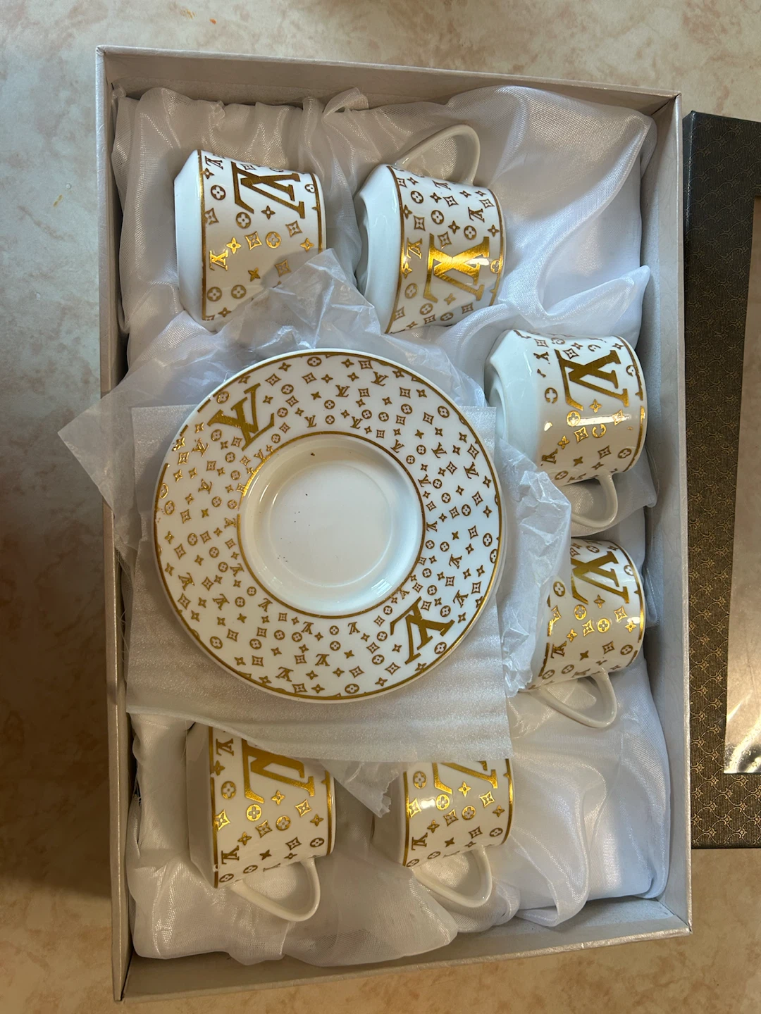 Louis Vuitton Inspired Cup and Saucer Set