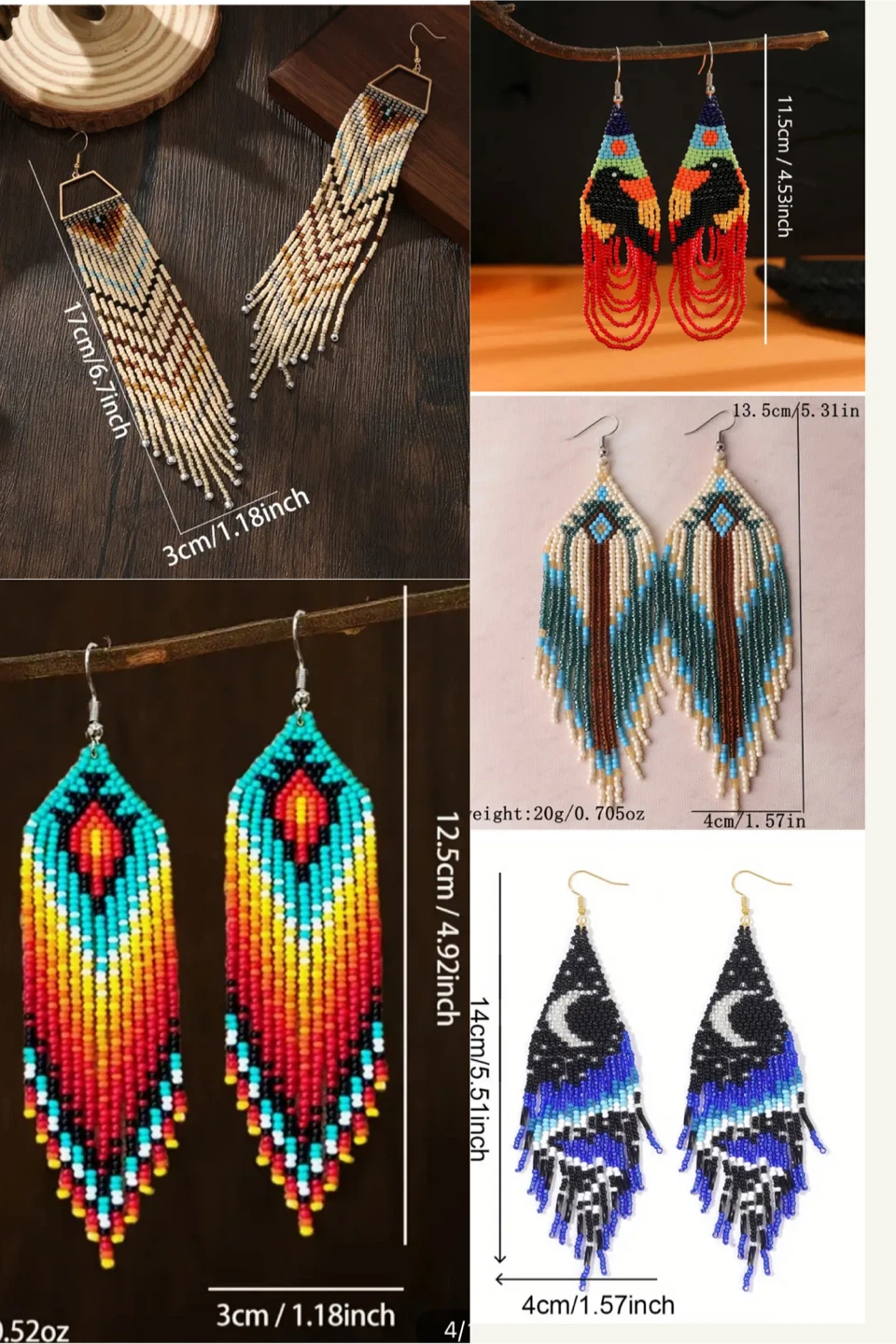 Assorted Beaded Fringe Statement Earrings 2pairs for $20 - photo 2
