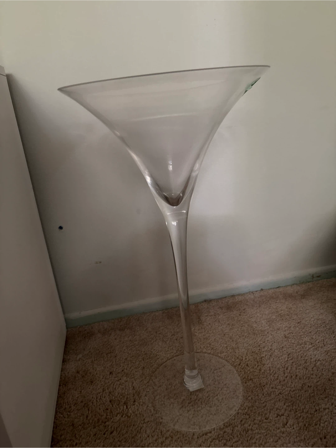 Large Clear Glass Martini Vase
