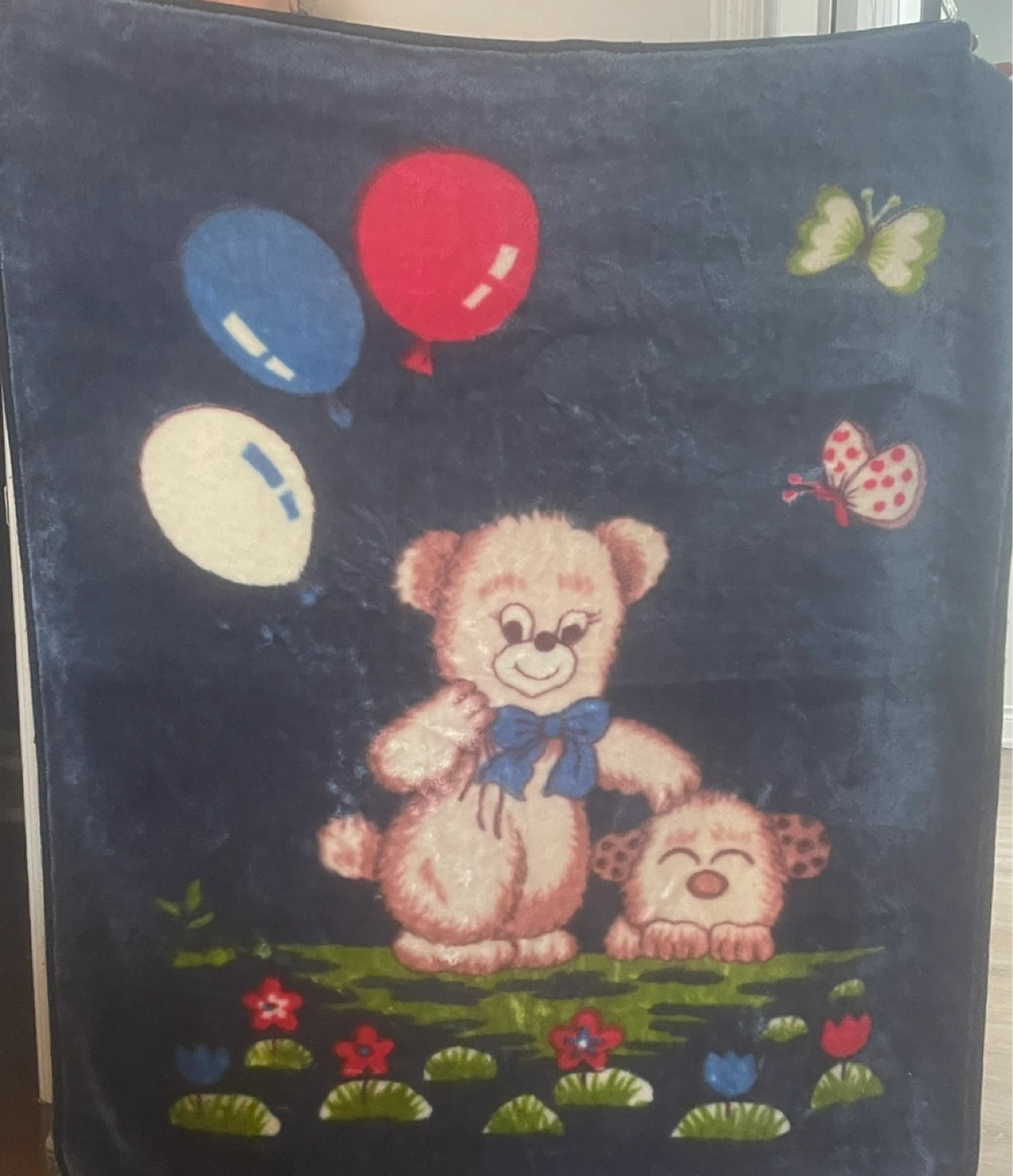 Plush Childrens Bear Blanket