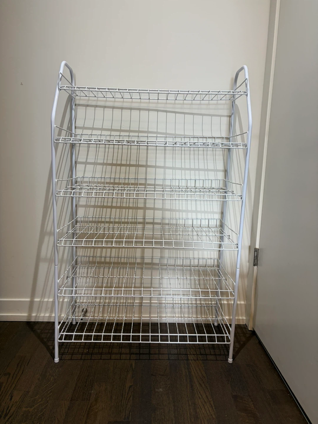 White 6-Tier Wire Shoe Rack