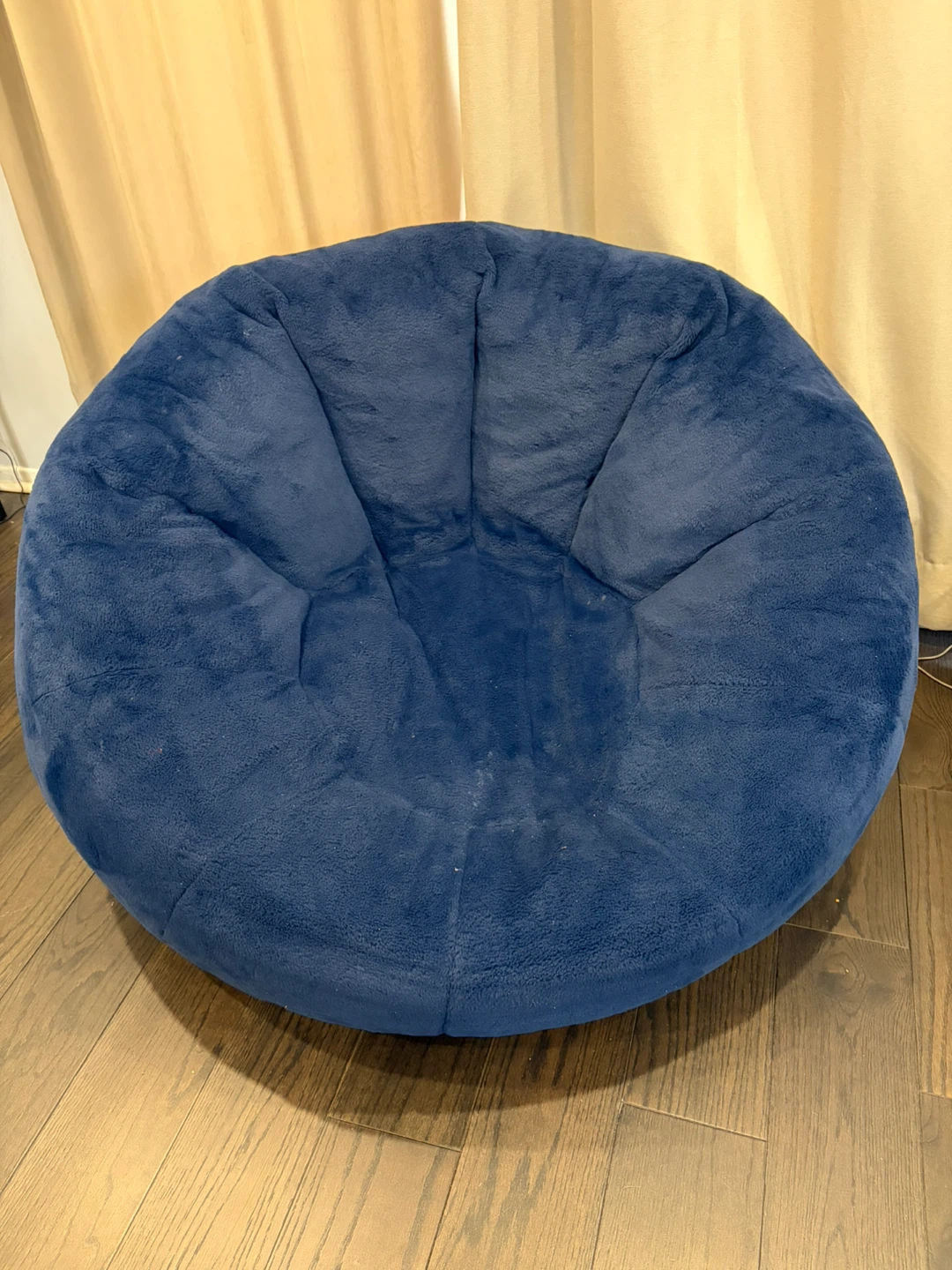 Blue Faux Fur Saucer Chair - photo 2