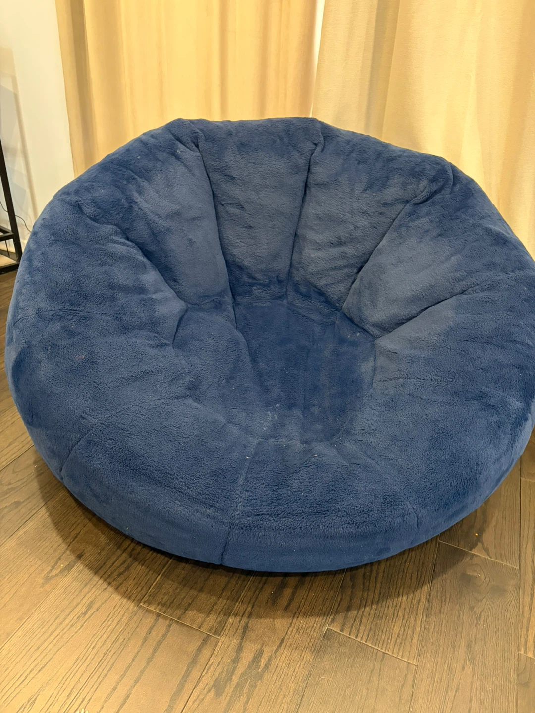 Blue Faux Fur Saucer Chair - photo 3