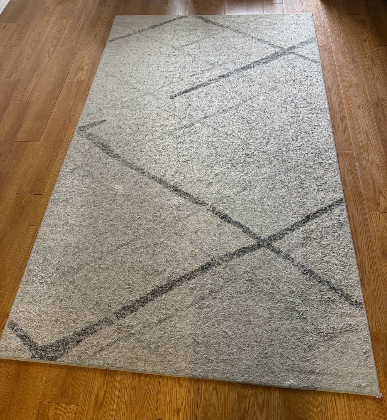 Grey and White Geometric Area Rug