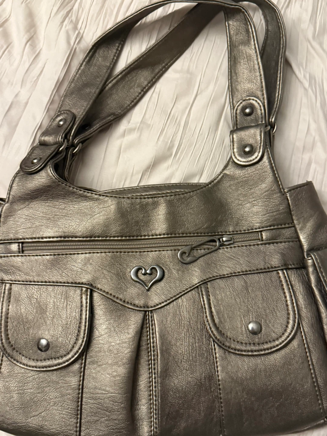 Metallic Silver Shoulder Bag