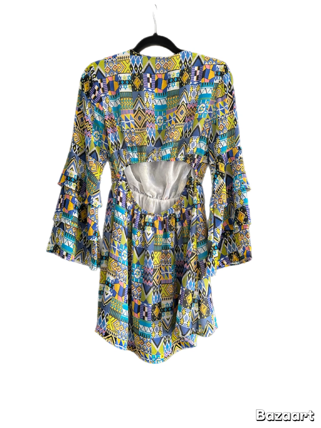 Geometric Print Backless Dress - photo 2