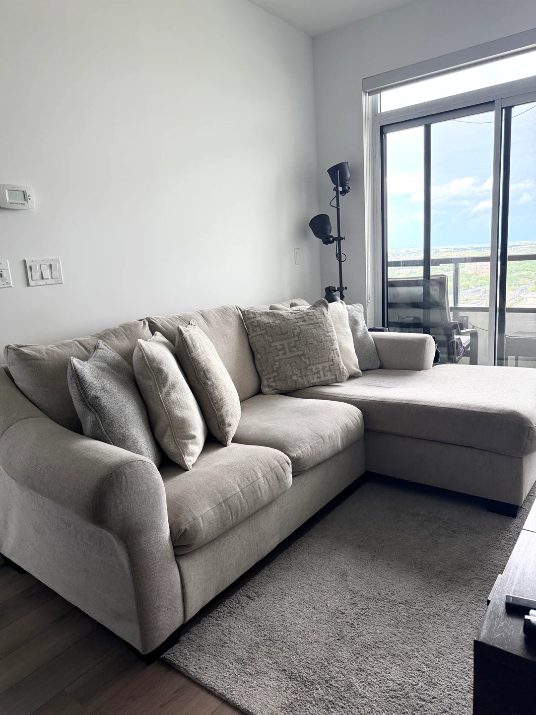 Bridgemont-Exclusive 2 Piece Sofa Chaise - Stone / Right facing