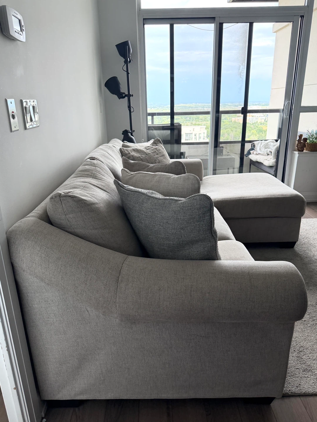 Bridgemont-Exclusive 2 Piece Sofa Chaise - Stone / Right facing - photo 2