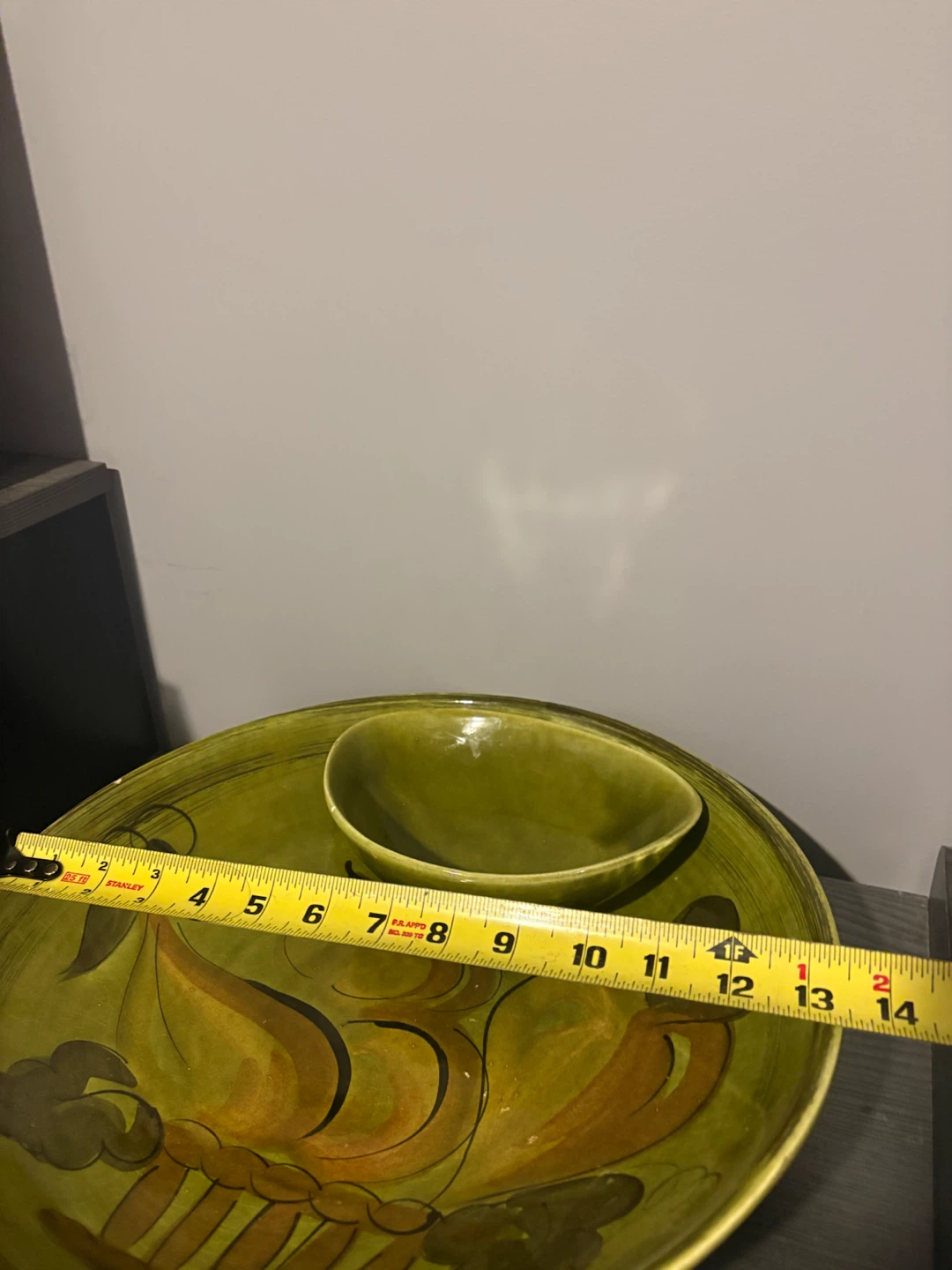 Vintage Ceramic Green Serving Bowl Set - photo 2
