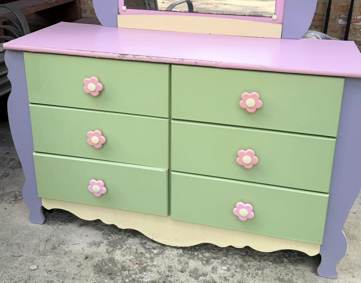 Pastel Kids Dresser with Mirror - photo 3