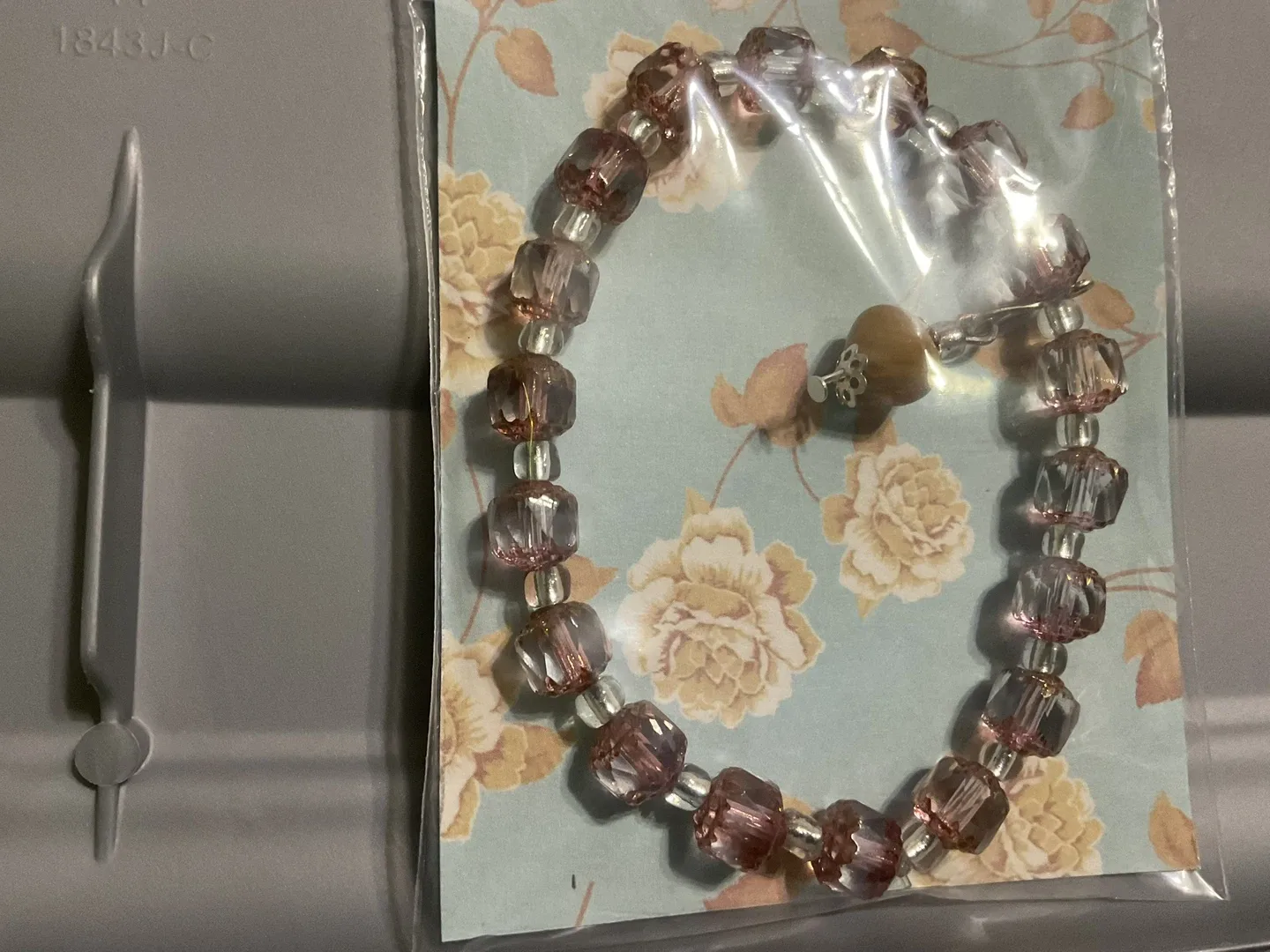 Pink Crystal Bead Bracelet