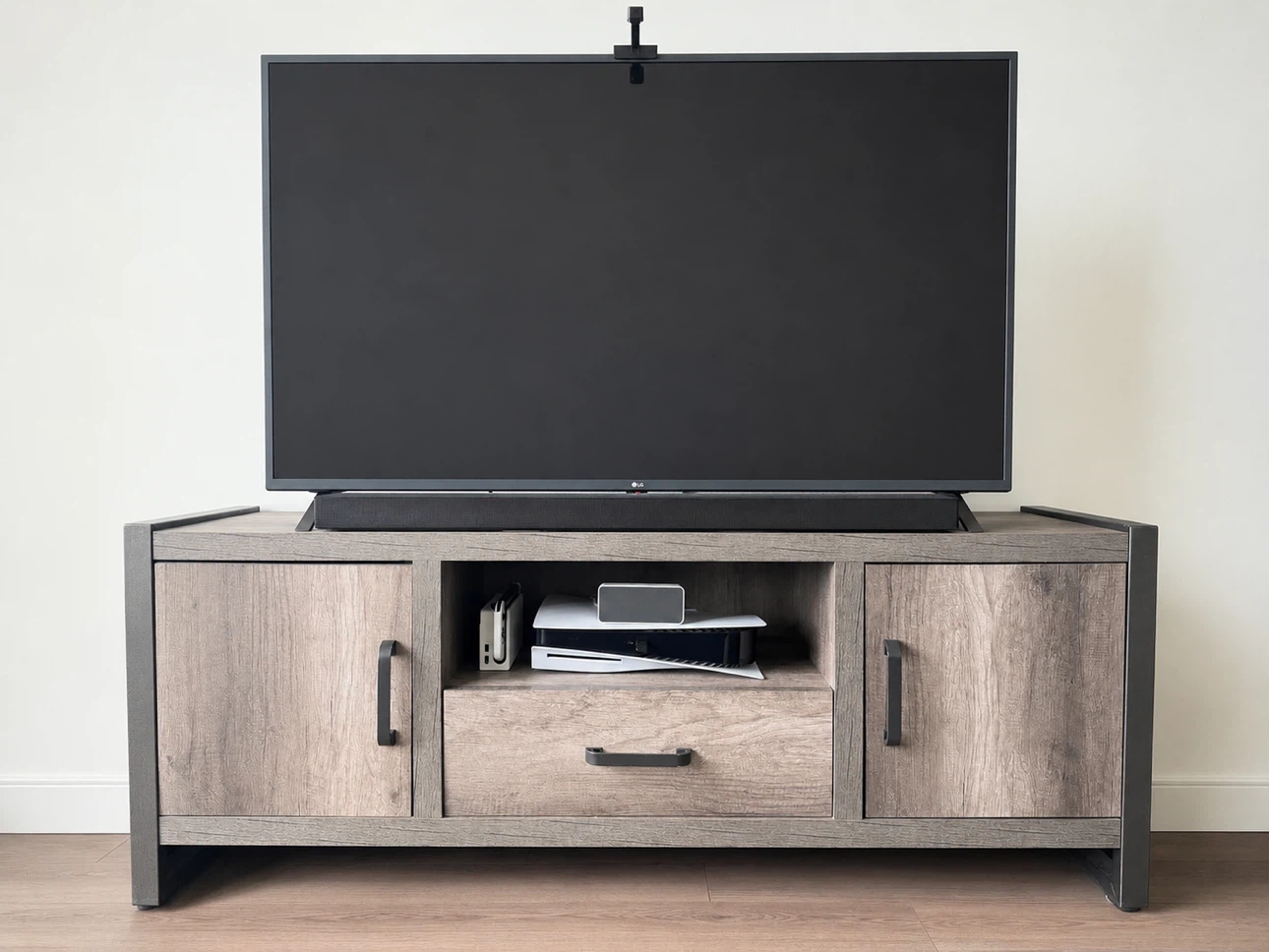 Rustic Wood Media Console