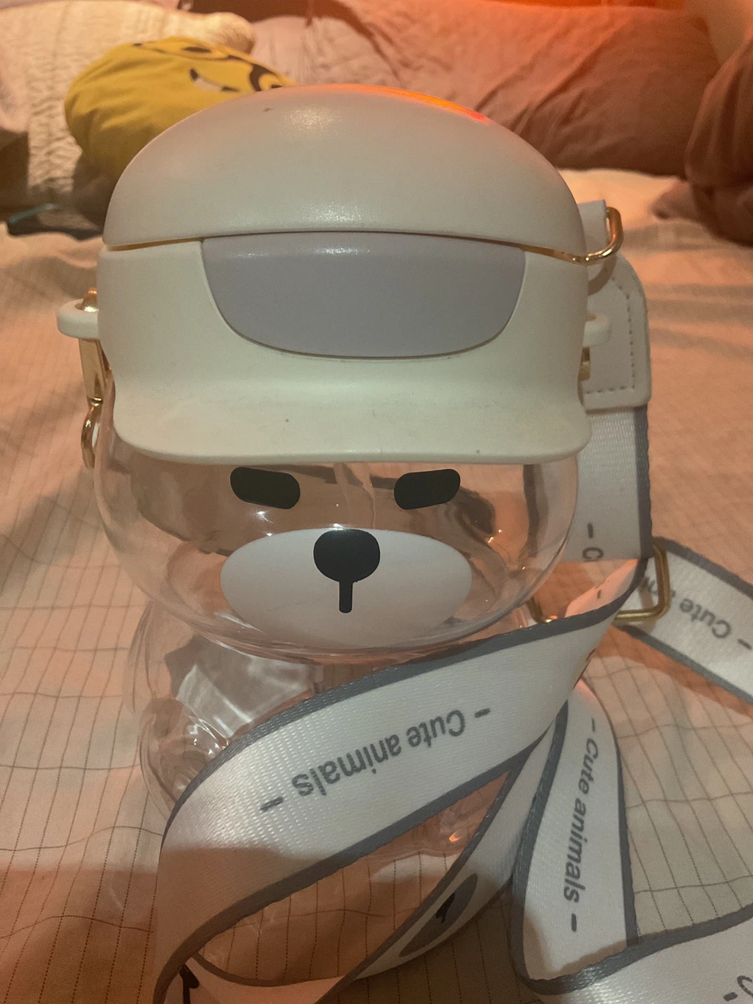 Clear Bear Shaped Water Bottle with Strap - photo 2