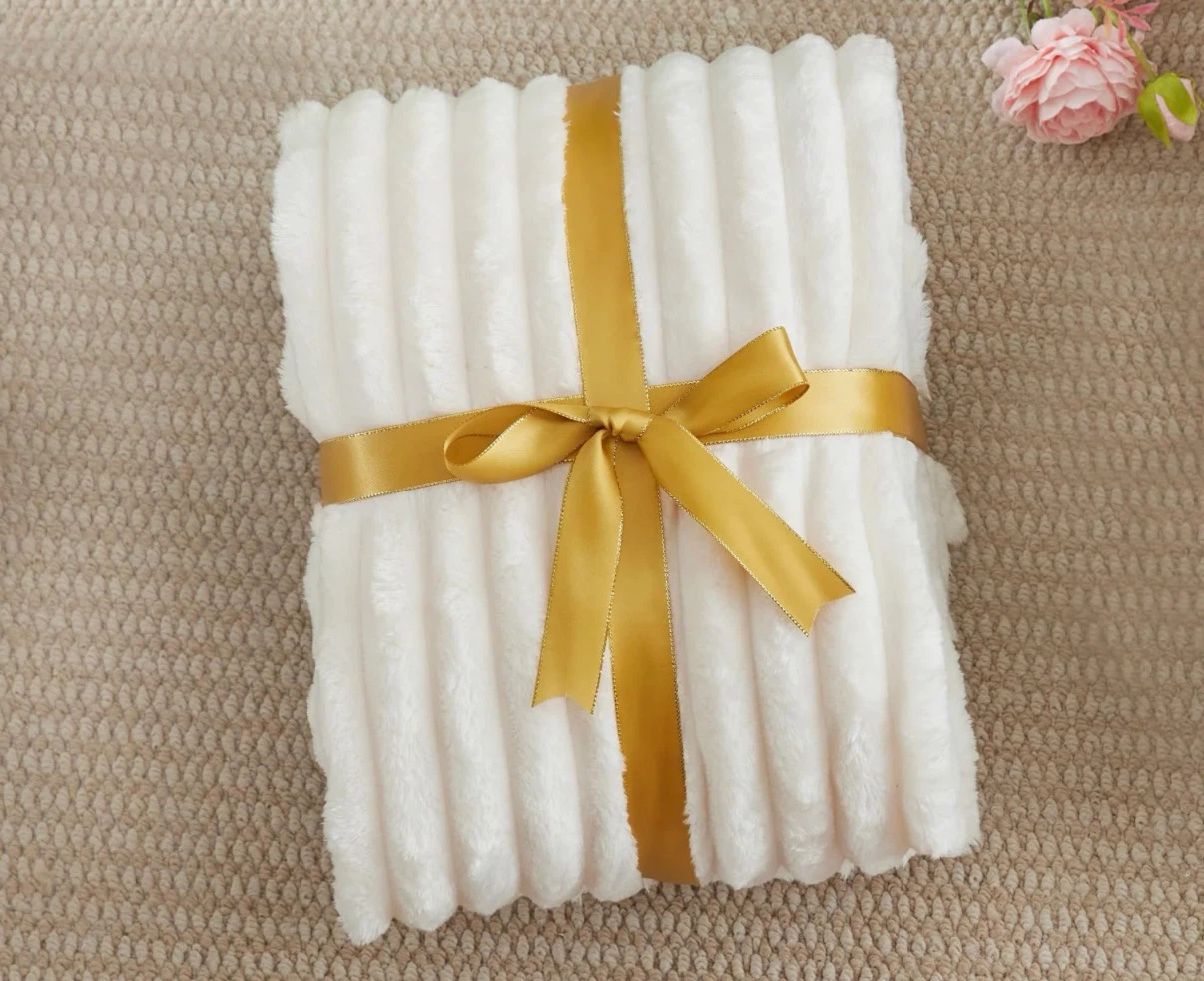 Soft Cozy Fluffy Fleece Plush Warm Blanket, Cream White - photo 4
