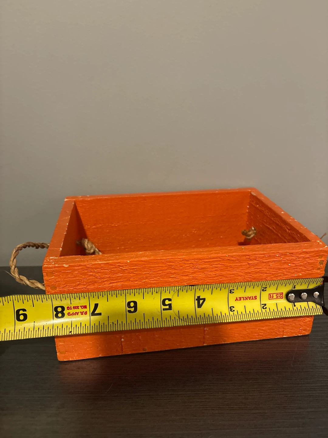 Orange wooden storage crate - photo 2