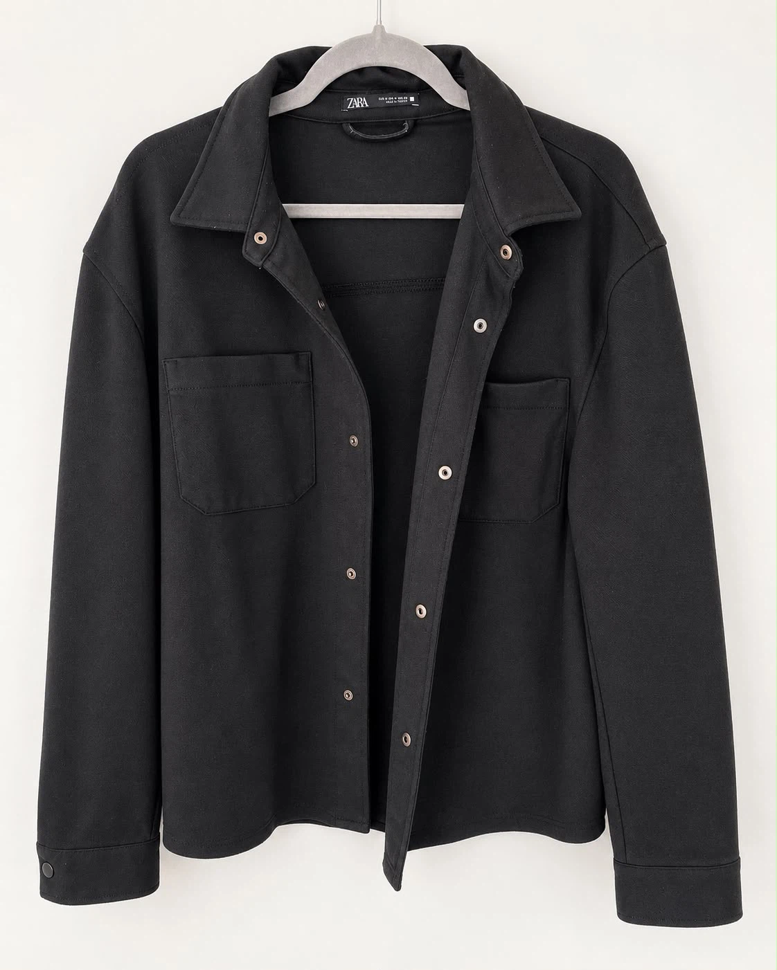 ZARA Black Button-Up Shirt Jacket