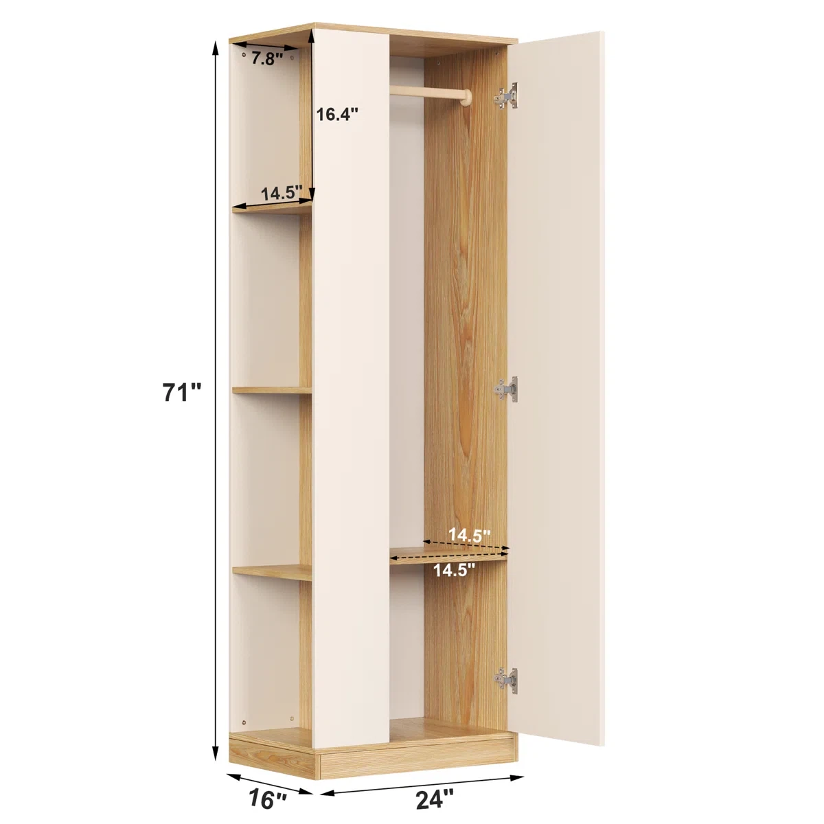 Cabinet with Door and wood wardrobe - photo 3