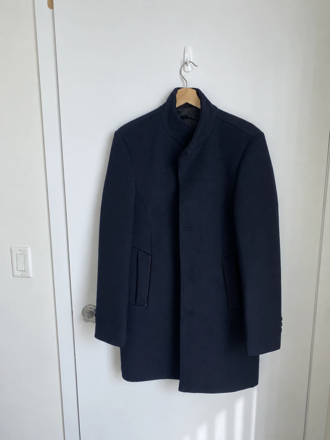 Navy Blue Wool Coat