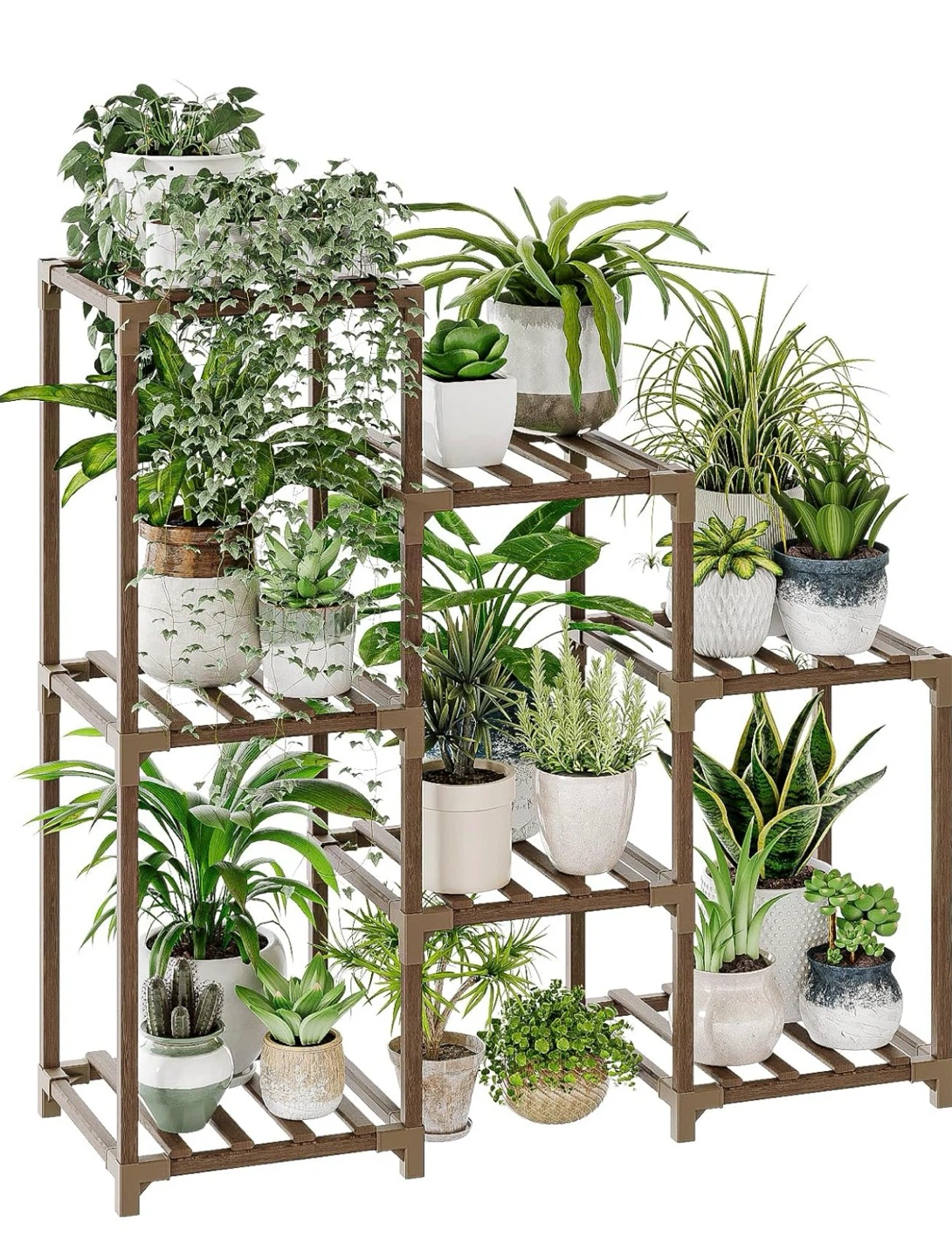 Carbonized Eucalyptus Wood Plant Stand