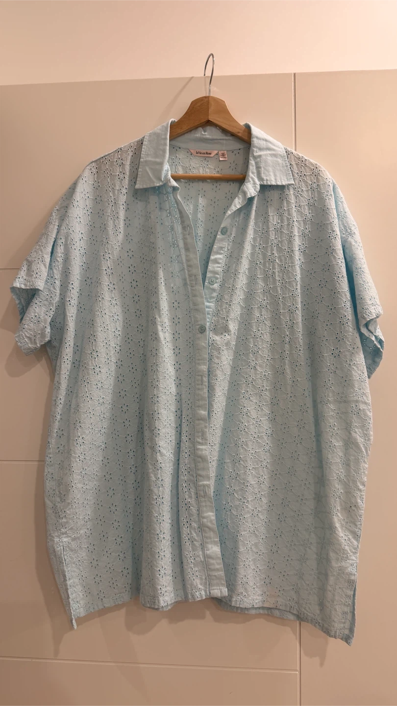 La Vie en Rose eyelet button-up shirt