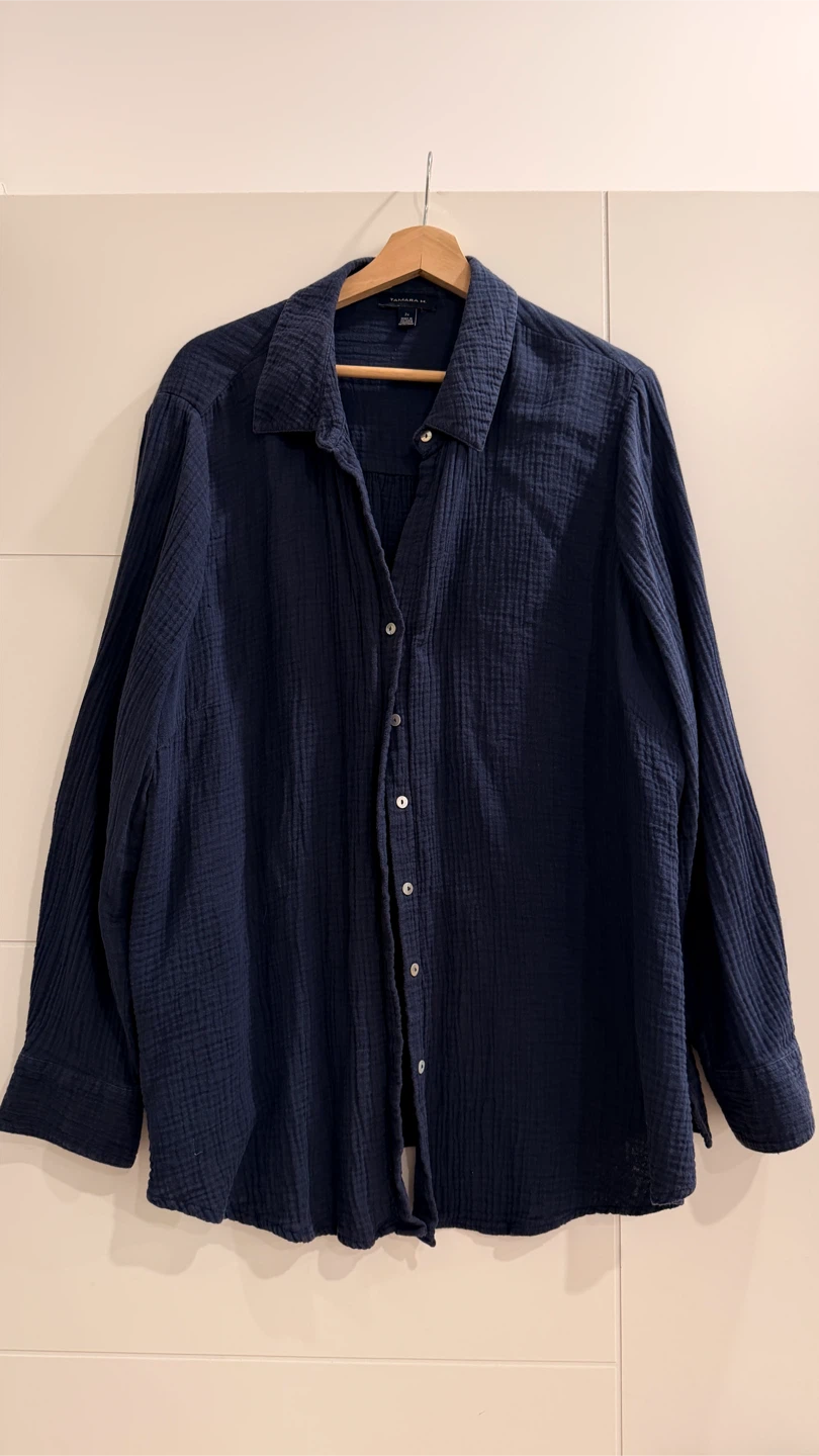 Tamara H. Navy Blue Button-Down Shirt