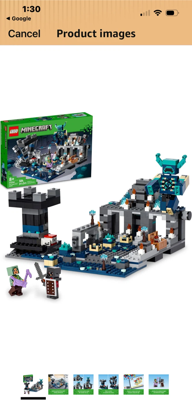 LEGO Minecraft The Deep Dark Battle Set, 21246 Biome Adventure