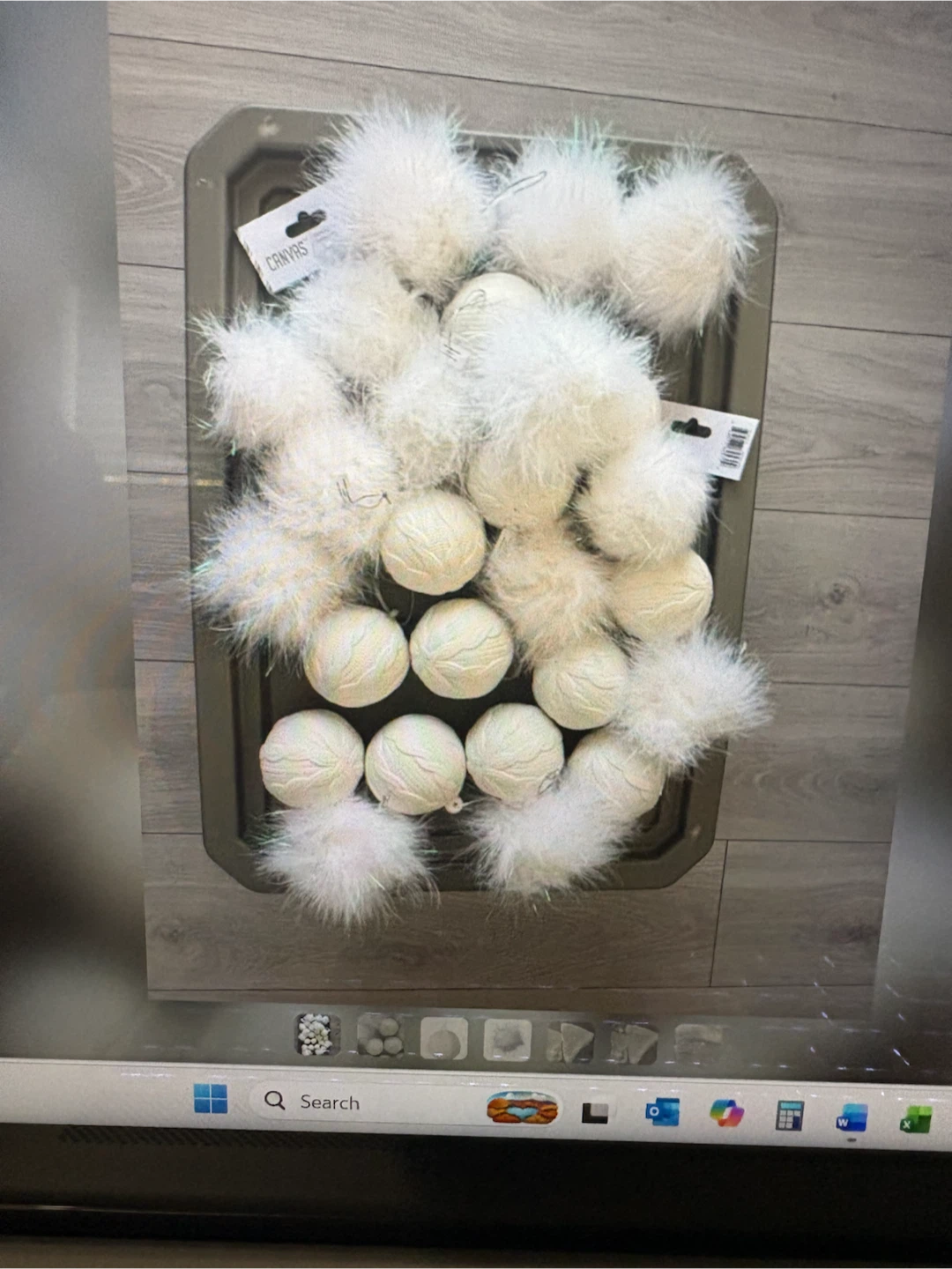 Christmas balls and skirt