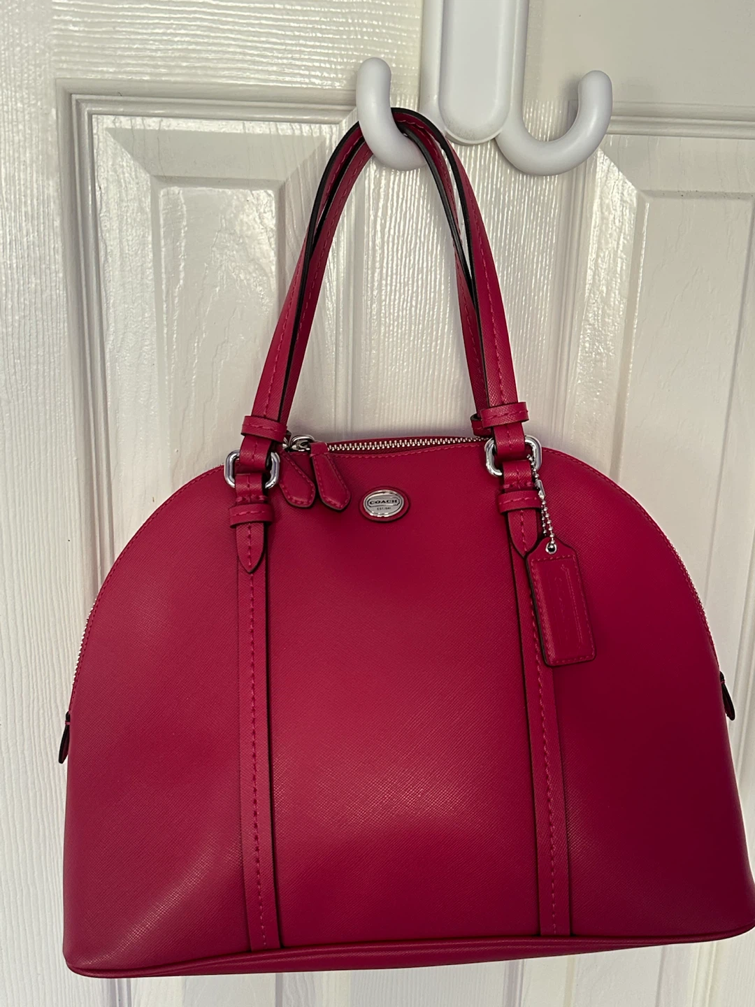 Coach Fuchsia Peyton Dome Satchel