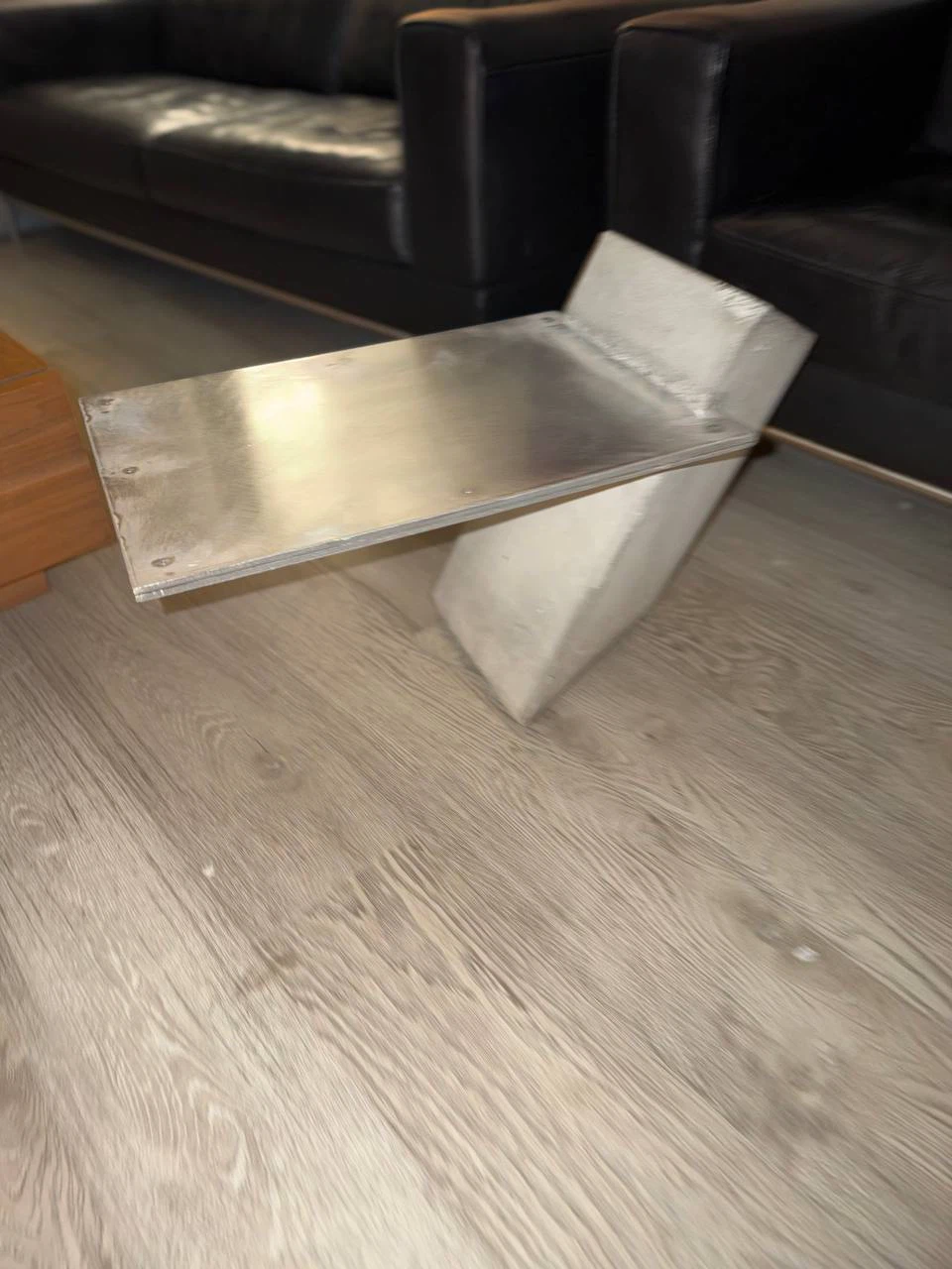 Industrial Style Concrete and Metal Side Table