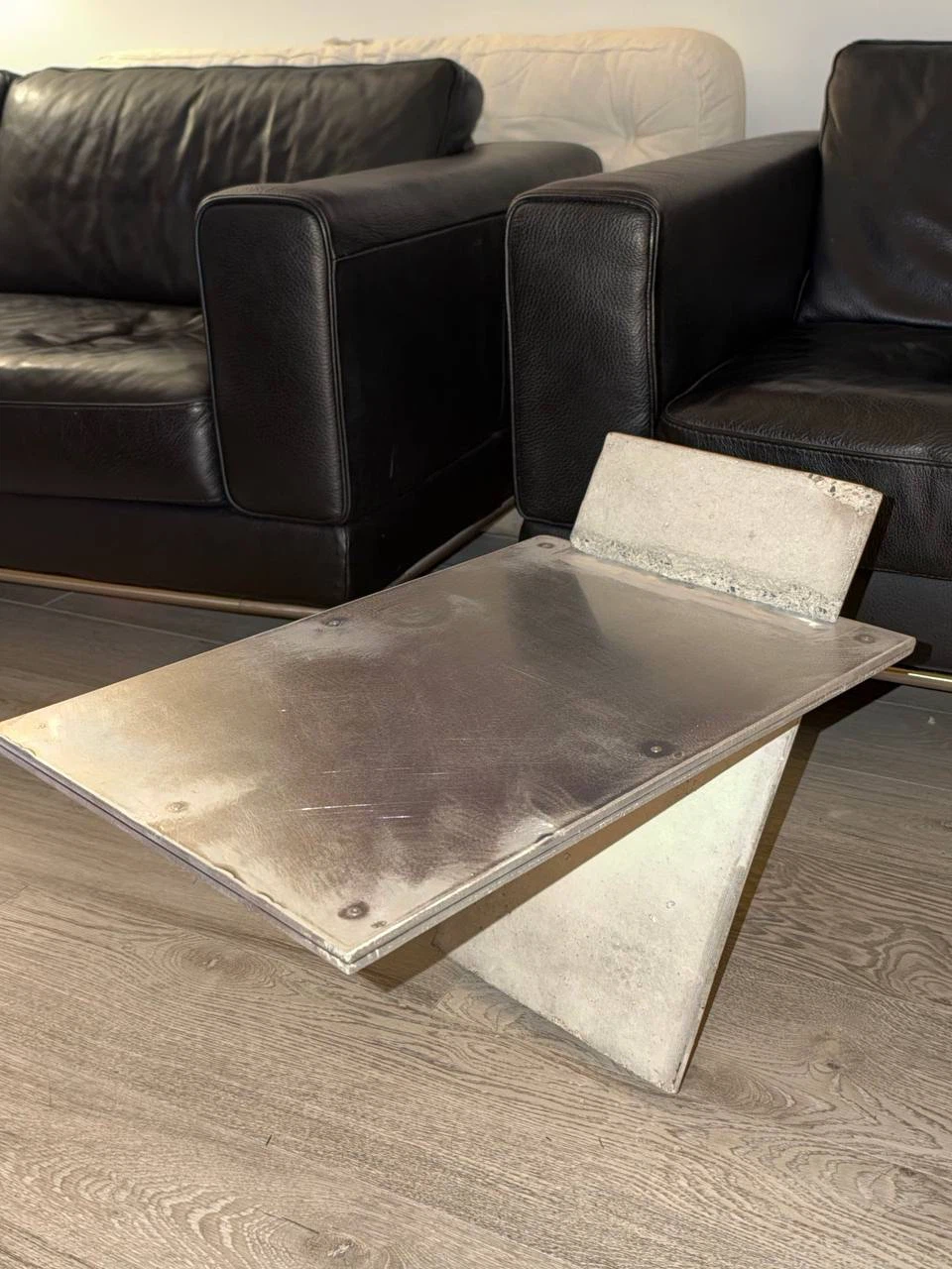 Industrial Style Concrete and Metal Side Table - photo 4