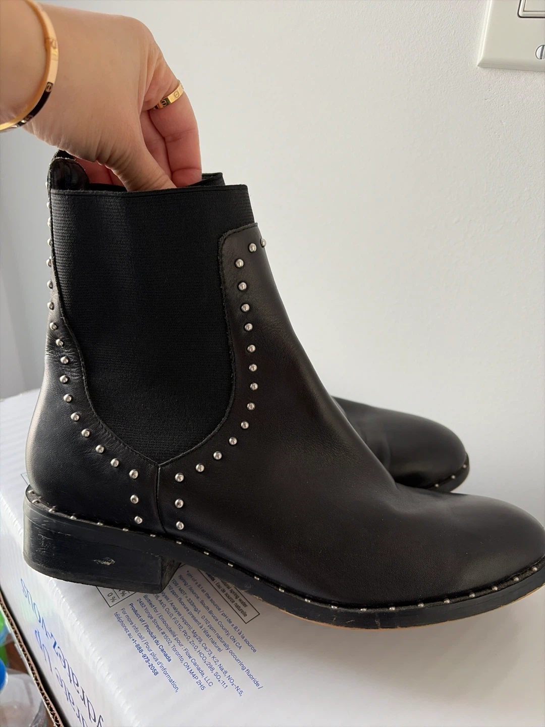 Women’s Black Studded Chelsea Boots size 8