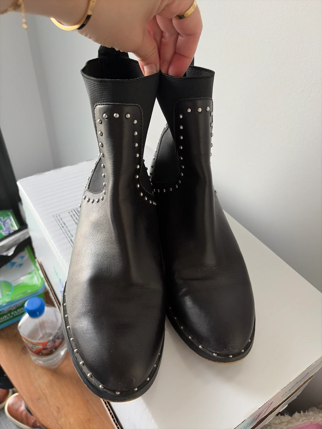 Women’s Black Studded Chelsea Boots size 8 - photo 2