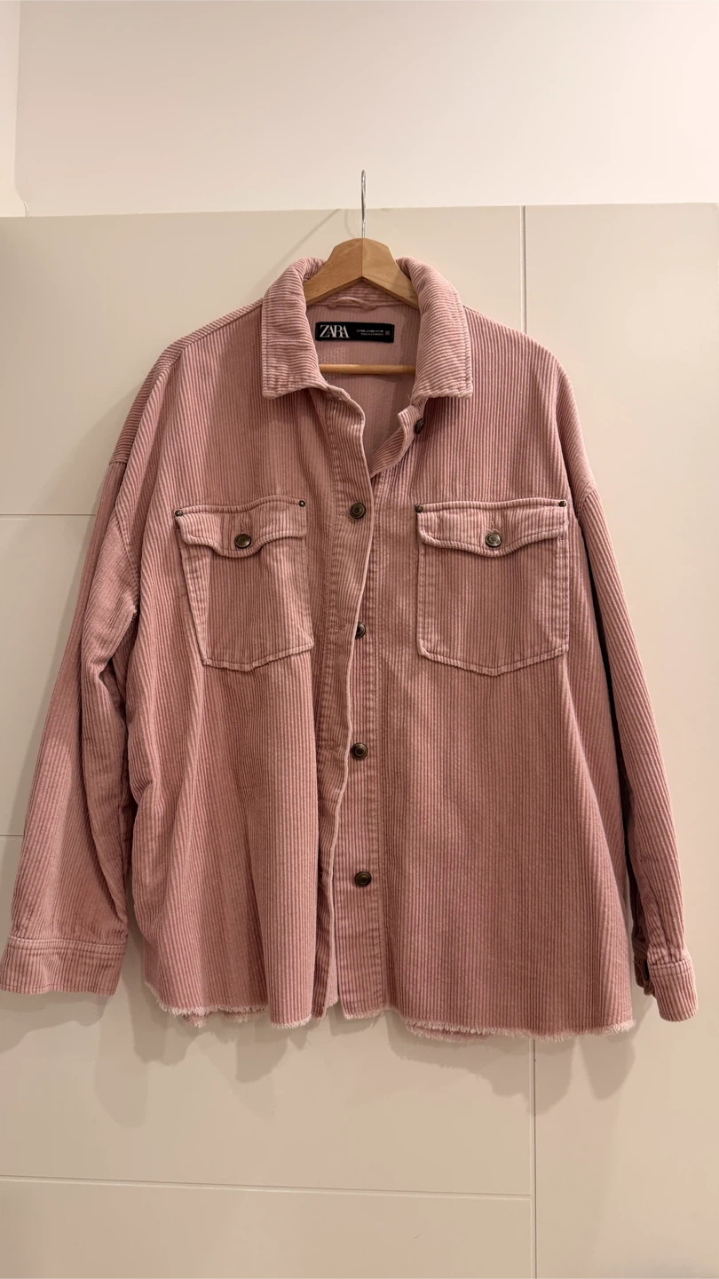 Zara Pink Corduroy Shirt Jacket