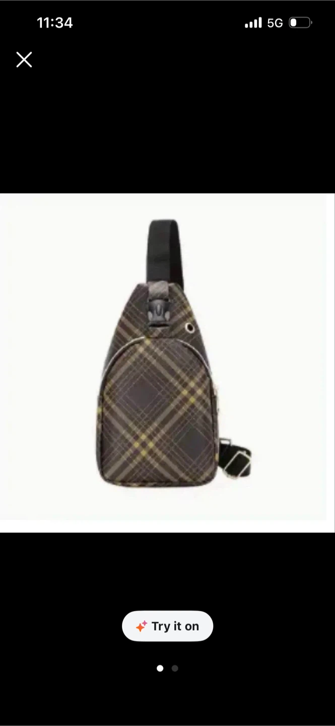 Plaid Pattern Sling Bag