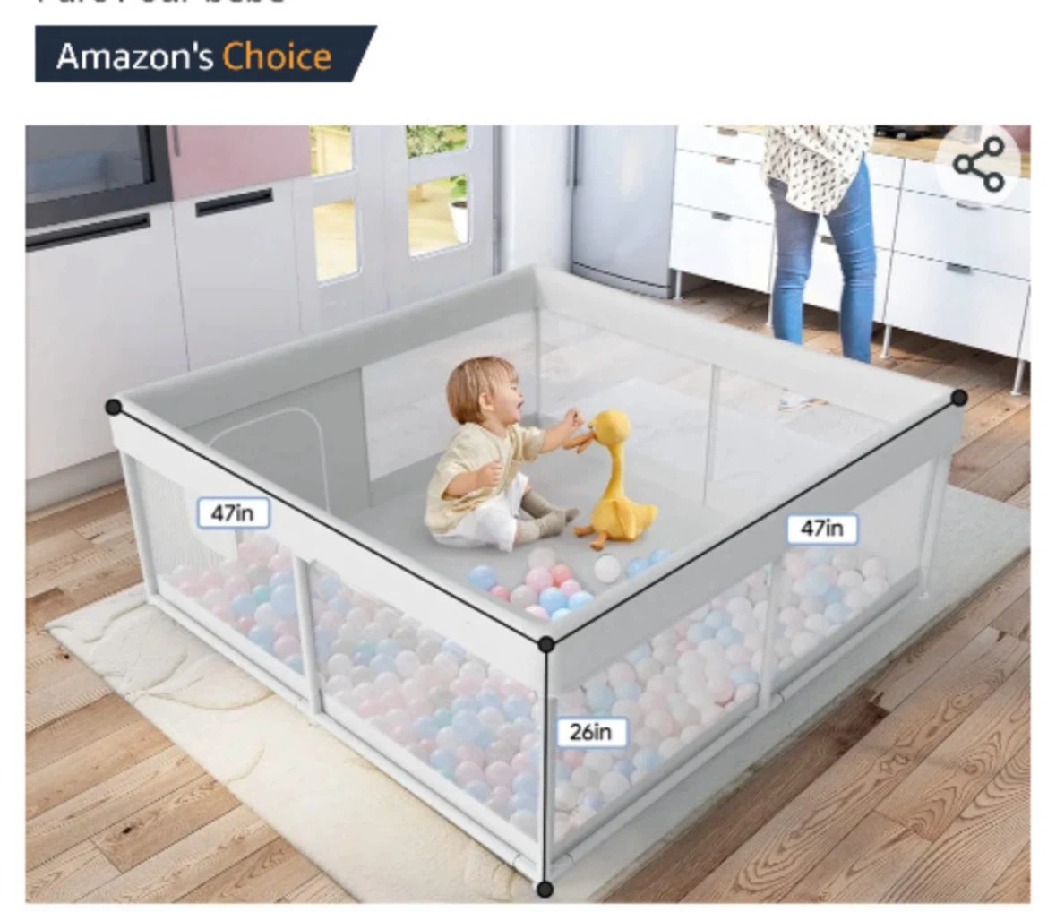 Light Gray Baby Playpen
