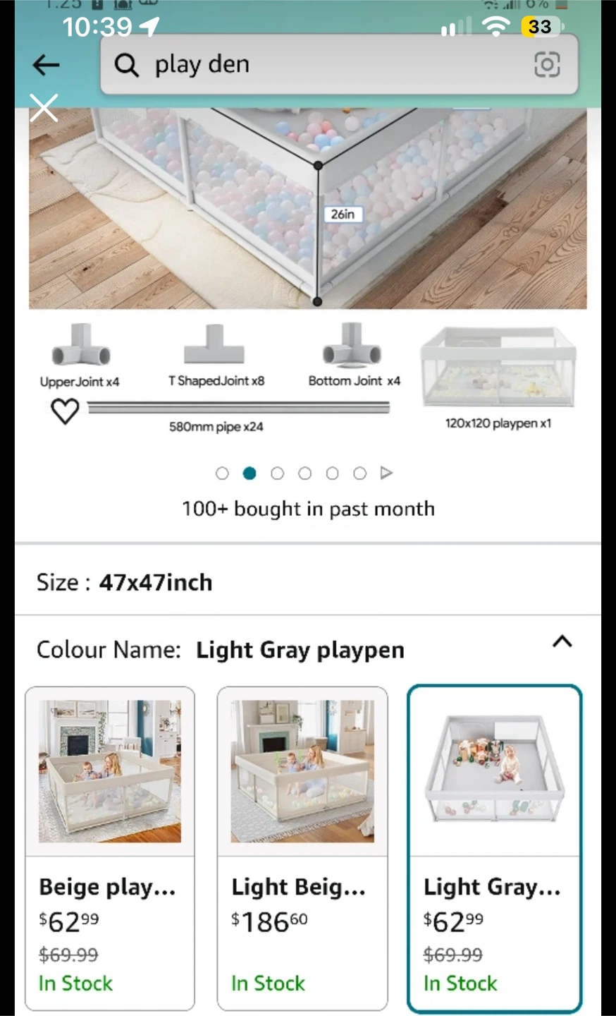 Light Gray Baby Playpen - photo 3