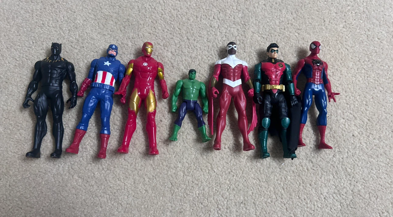 Set of 6 Marvel and DC Action Figures