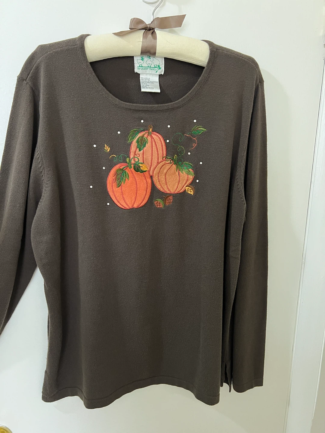 The Quacker Factory Brown Pumpkin Sweater