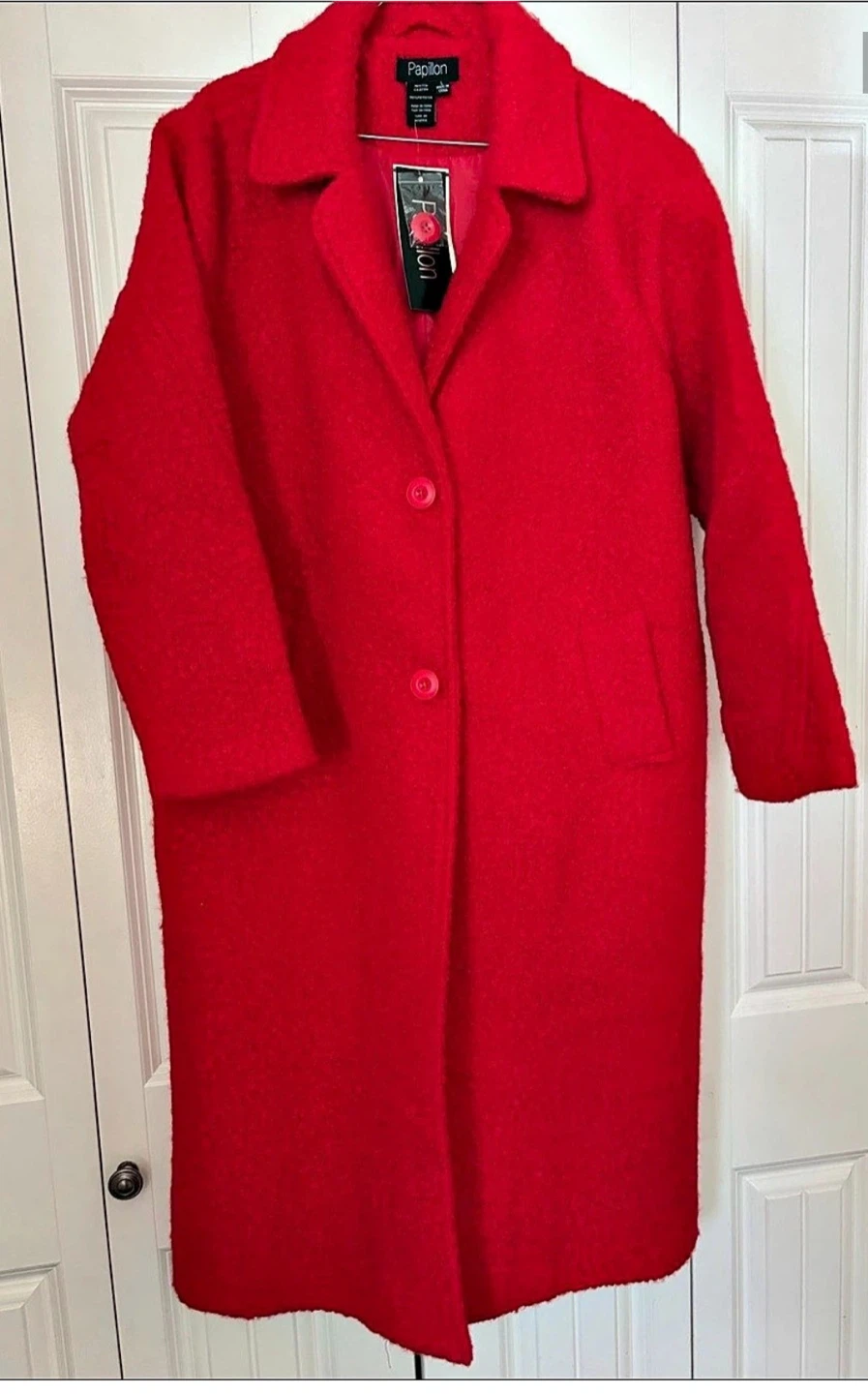 Papillon red dress coat