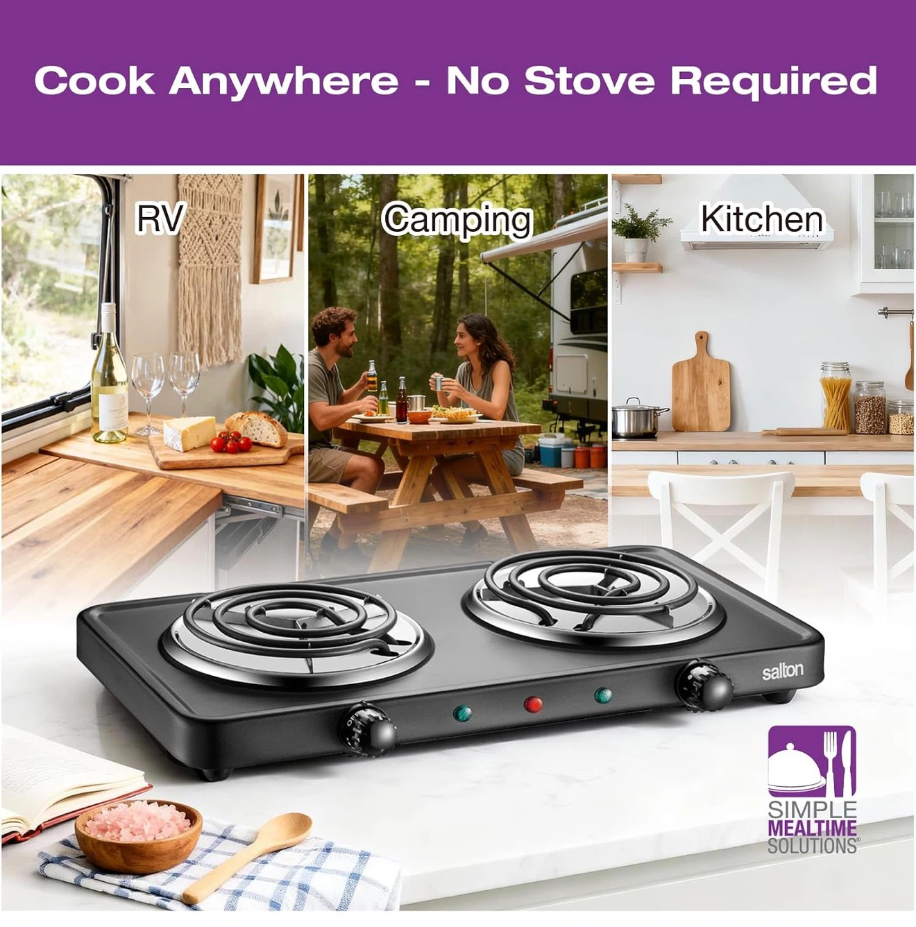 Salton Double Burner Portable Stove - photo 3