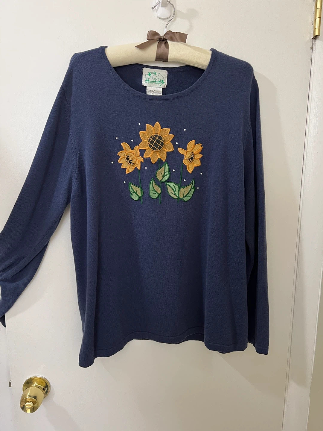 The Quacker Factory Sunflower Knit Top