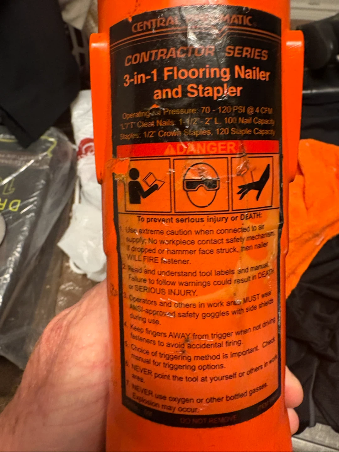 Central Pneumatic 3-in-1 Flooring Nailer and Stapler - photo 2