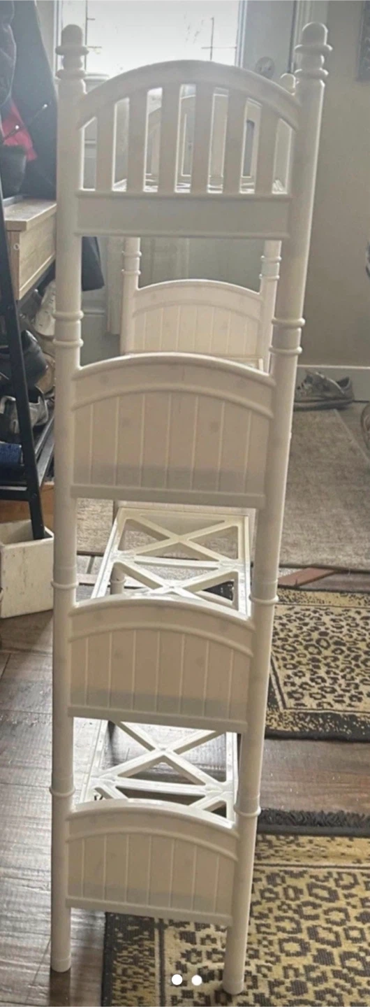 White Four-Tier Plastic Storage Shelf