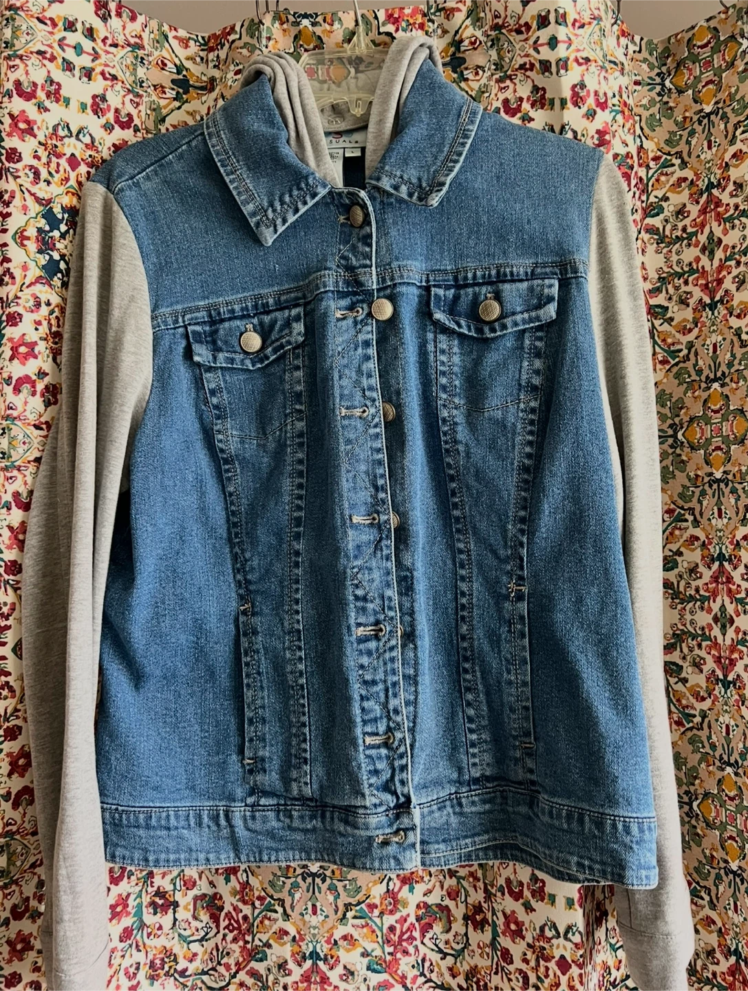 OSO Casual Denim Jacket with Hood