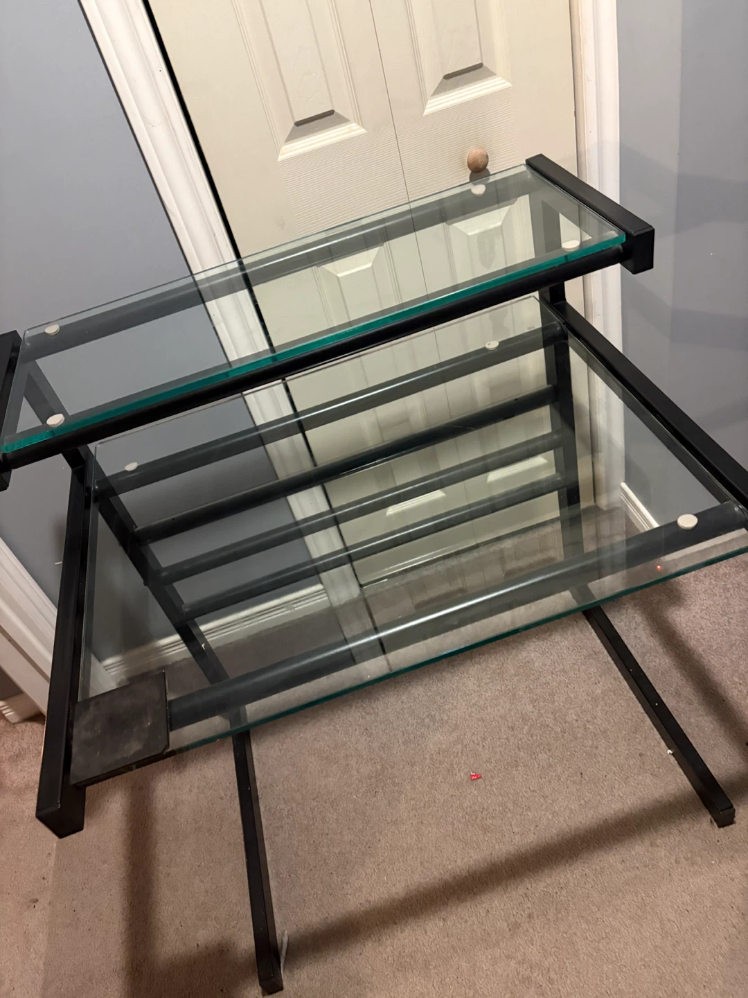 Two-Tier Glass and Metal Console Table