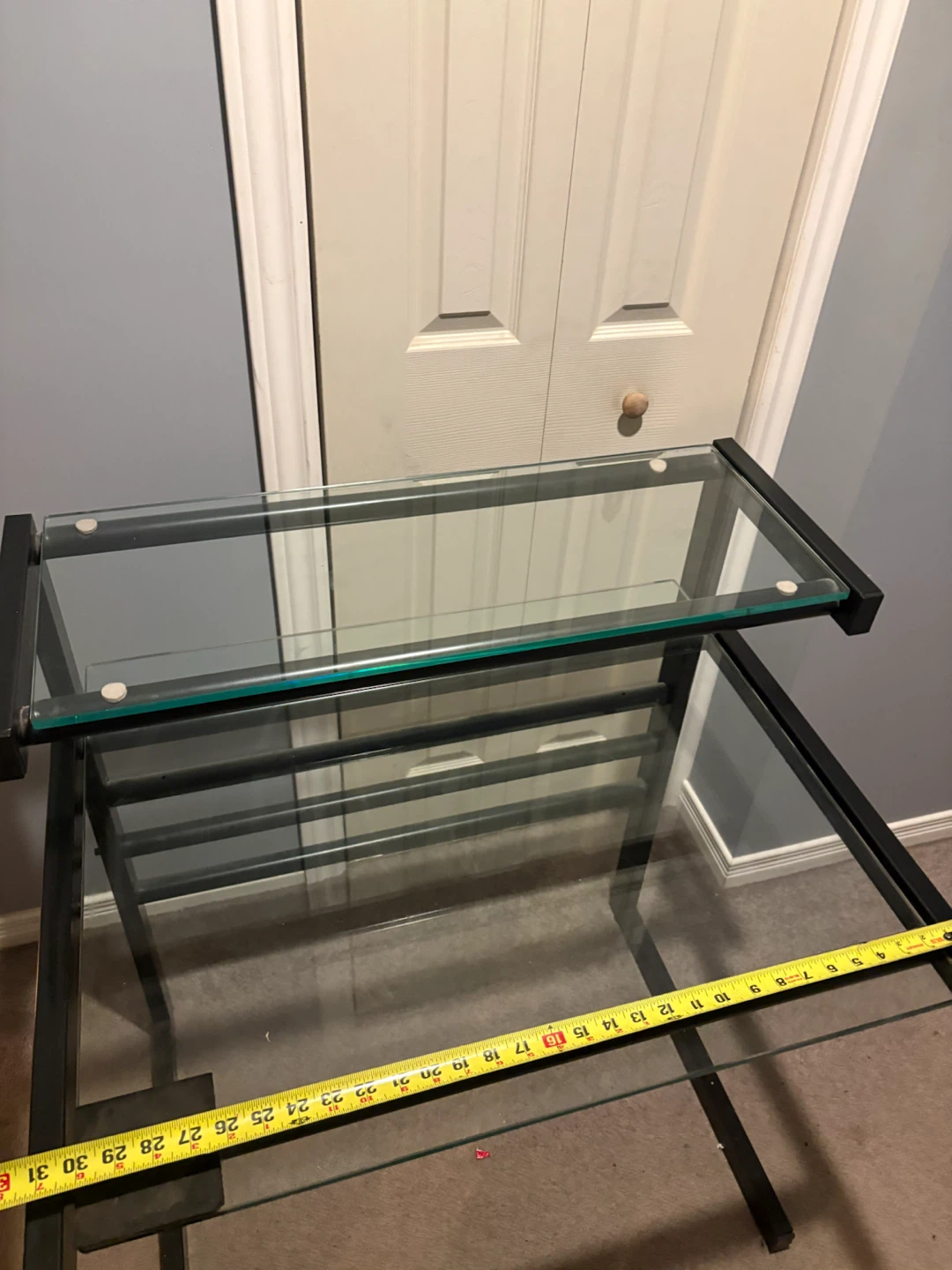 Two-Tier Glass and Metal Console Table - photo 2