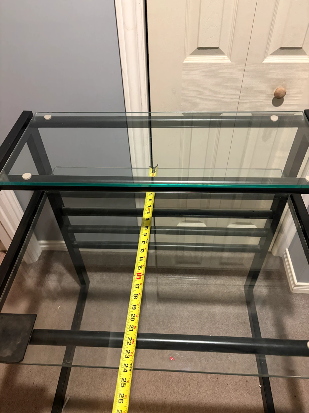 Two-Tier Glass and Metal Console Table - photo 3
