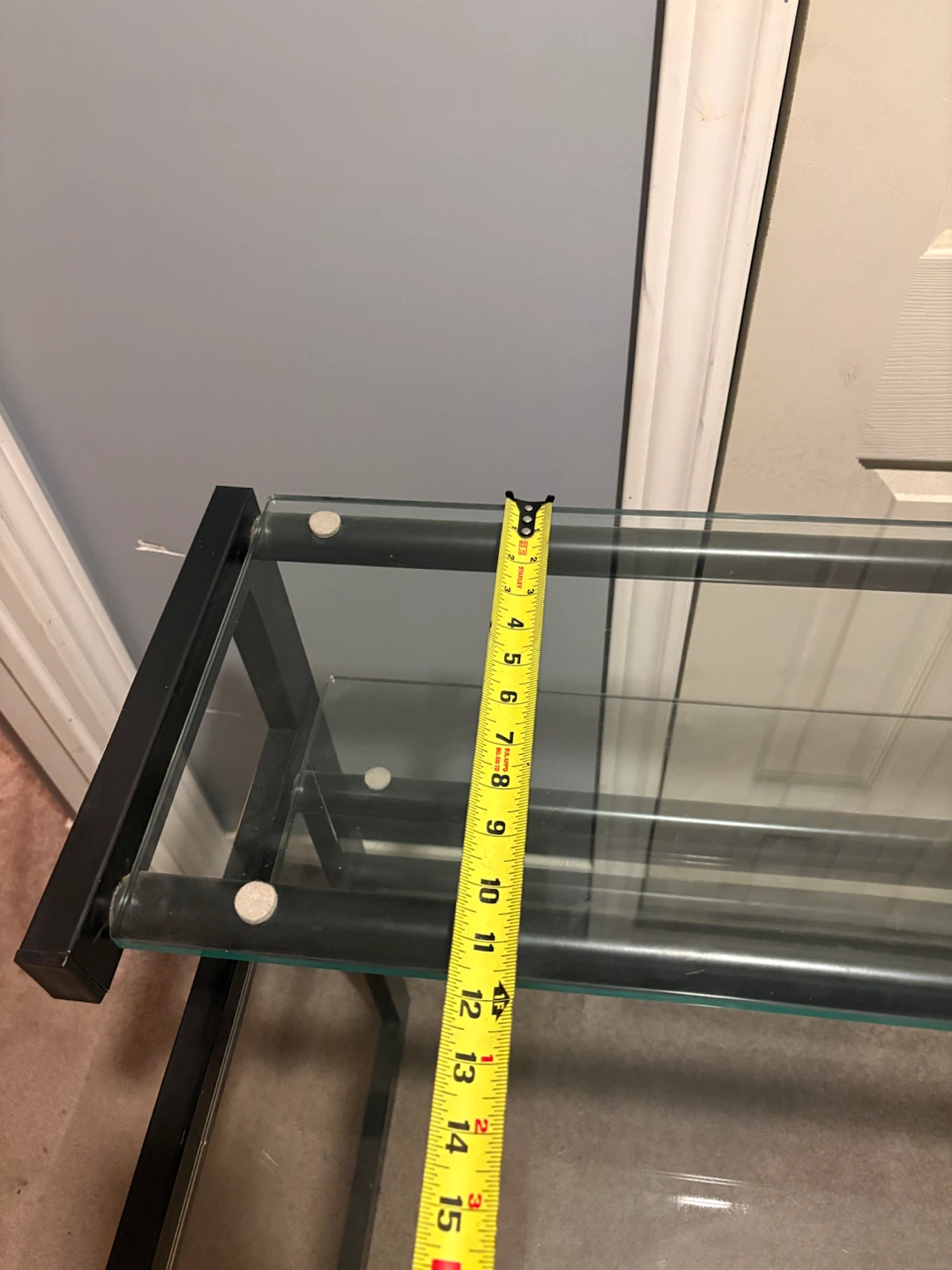 Two-Tier Glass and Metal Console Table - photo 4